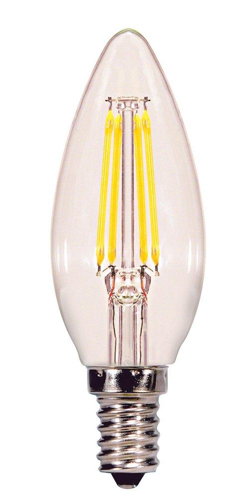 SATCO Clear B10 LED Bulb Candelabra E-12 Base 2700 Kelvin 360° Dimmable 