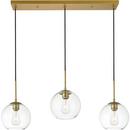 40W 3-Light Medium E-26 Pendant in Brass