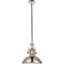 40W 1-Light Medium E-26 Pendant in Polished Nickel