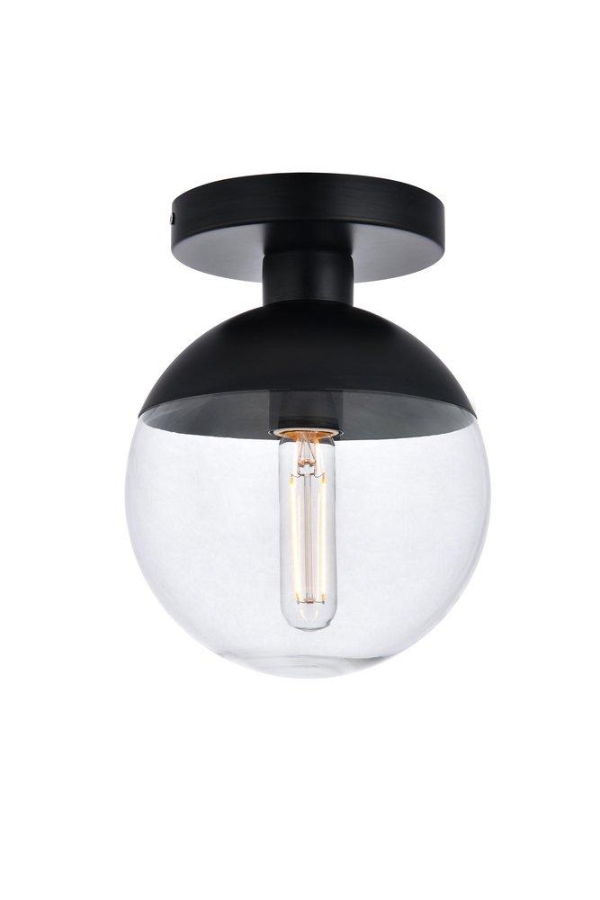 Elegant Lighting Black 40W 1-Light Medium E-26 Semi-Flush Mount Ceiling Fixture 