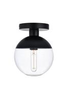 Elegant Lighting Black 40W 1-Light Medium E-26 Semi-Flush Mount Ceiling Fixture 