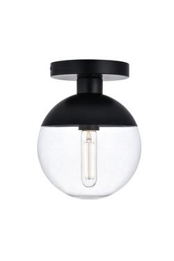 40W 1-Light Medium E-26 Semi-Flush Mount Ceiling Fixture in Black