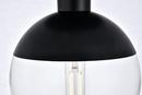 Elegant Lighting Black 40W 1-Light Medium E-26 Semi-Flush Mount Ceiling Fixture 