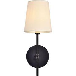 40W 1-Light 15 in. Wall Sconce in Black