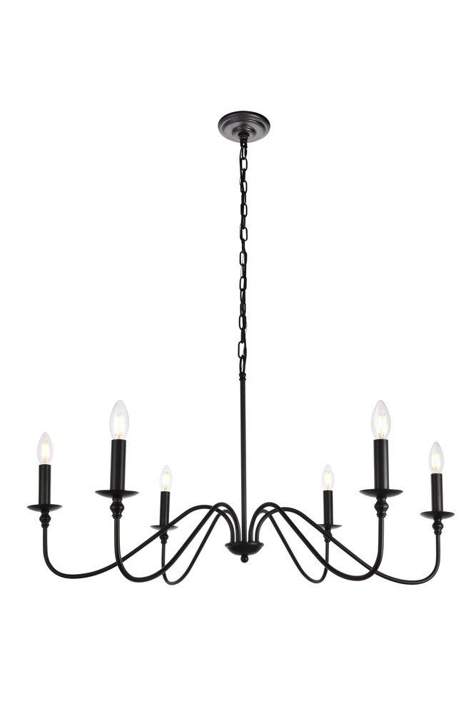 Elegant Lighting Matte Black 40W 6-Light Candelabra E-12 Chandelier 
