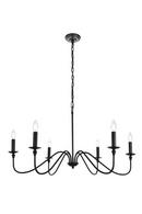 40W 6-Light Candelabra E-12 Chandelier in Matte Black