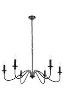 Elegant Lighting Matte Black 40W 6-Light Candelabra E-12 Chandelier 