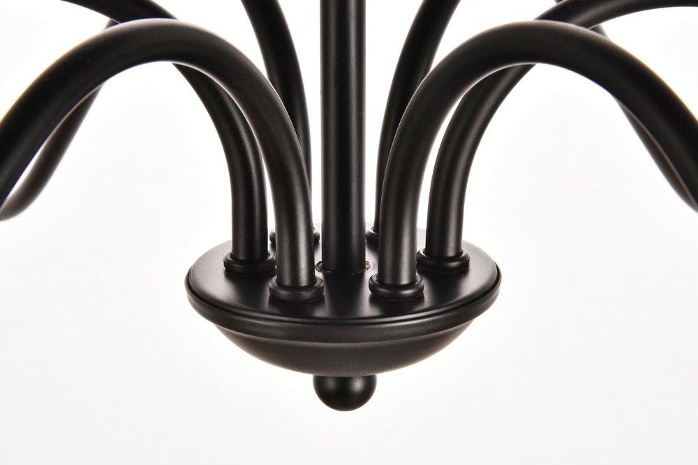 Elegant Lighting Matte Black 40W 6-Light Candelabra E-12 Chandelier 
