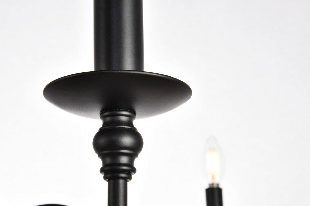 Elegant Lighting Matte Black 40W 6-Light Candelabra E-12 Chandelier 