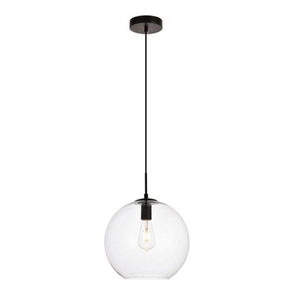 Elegant Lighting Black 11-1/2 in. 40W 1-Light Medium E-26 Pendant 