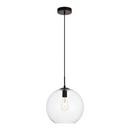 Elegant Lighting Black 11-1/2 in. 40W 1-Light Medium E-26 Pendant 