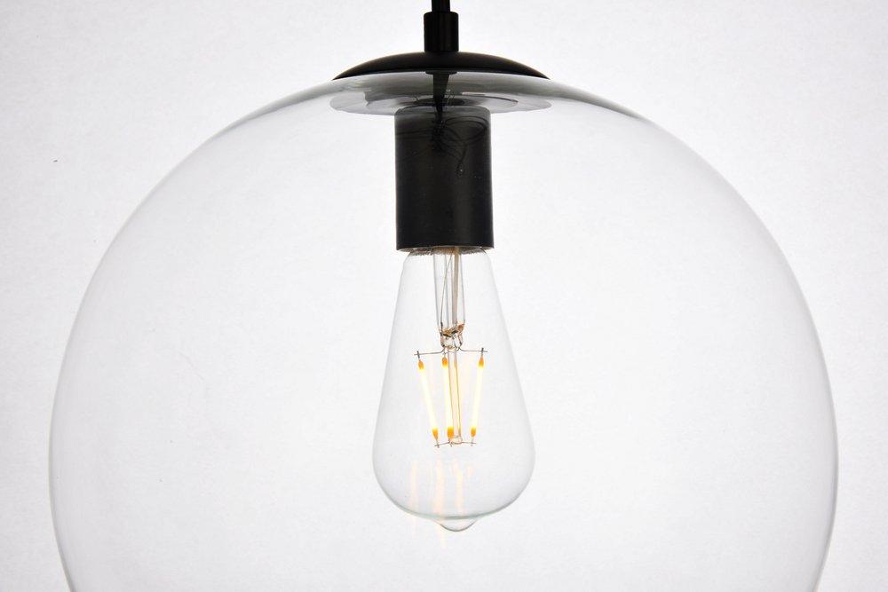 Elegant Lighting Black 11-1/2 in. 40W 1-Light Medium E-26 Pendant 