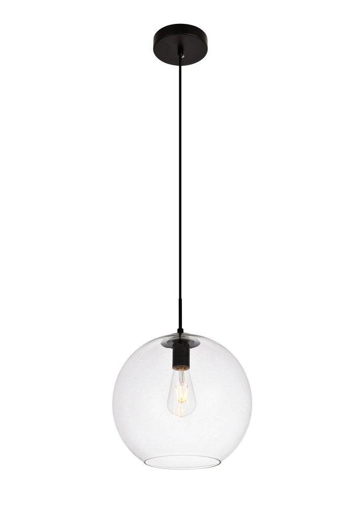 Elegant Lighting Black 11-1/2 in. 40W 1-Light Medium E-26 Pendant 