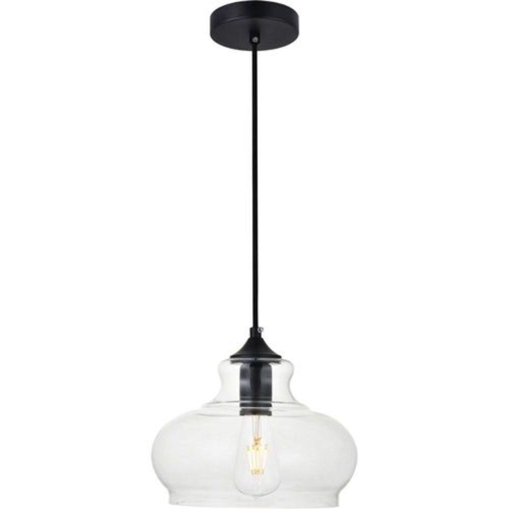 Elegant Lighting Black 9-2/5 in. 40W 1-Light Medium E-26 Pendant 