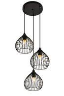 Elegant Lighting Black 16 in. 40W 3-Light Medium E-26 Incandescent Pendant 