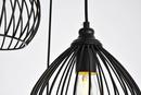 Elegant Lighting Black 16 in. 40W 3-Light Medium E-26 Incandescent Pendant 