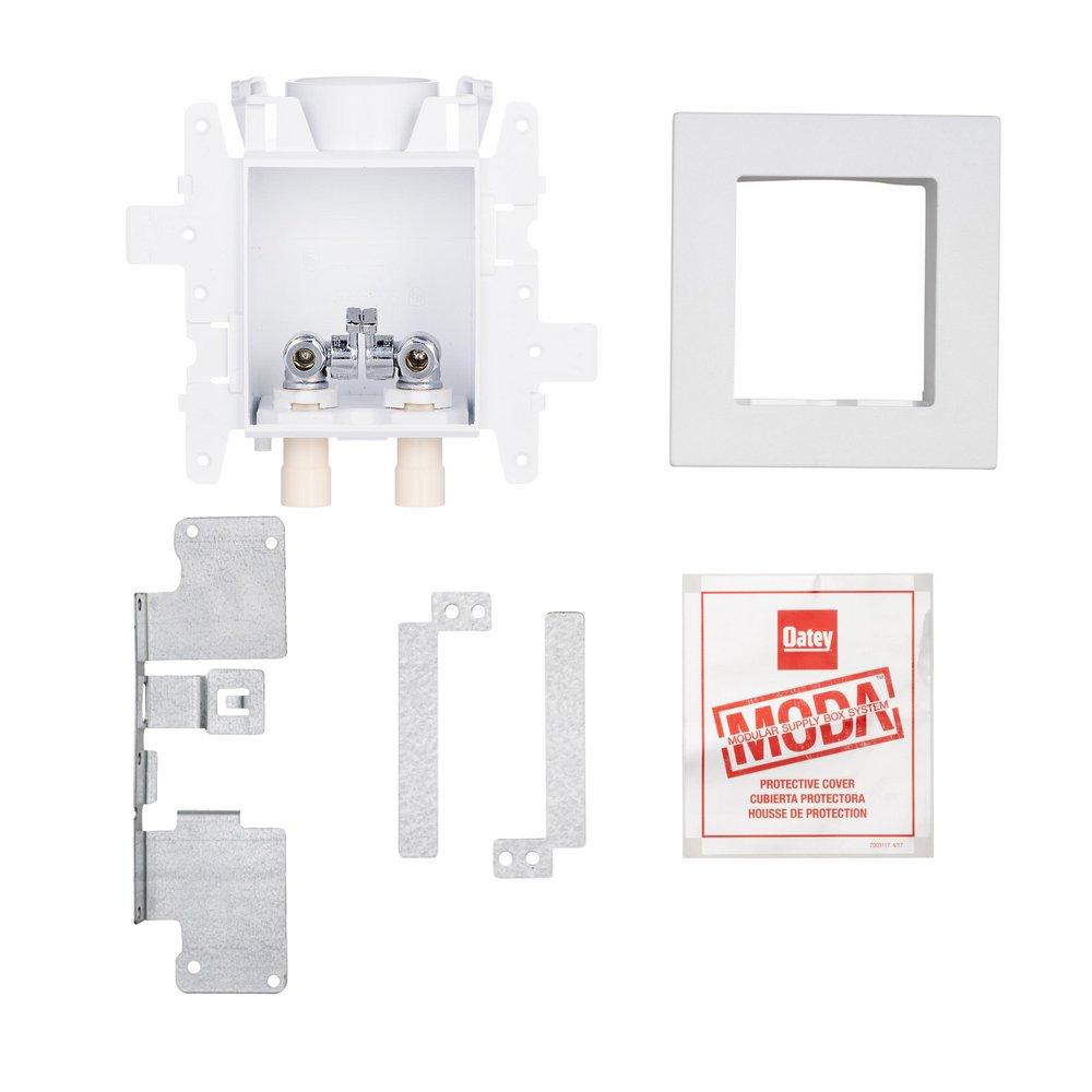 Oatey&reg; White 3-63/100 x 7-49/50 x 8-23/50 in. Lavatory Quarter-Turn Fire Rated Supply Box 