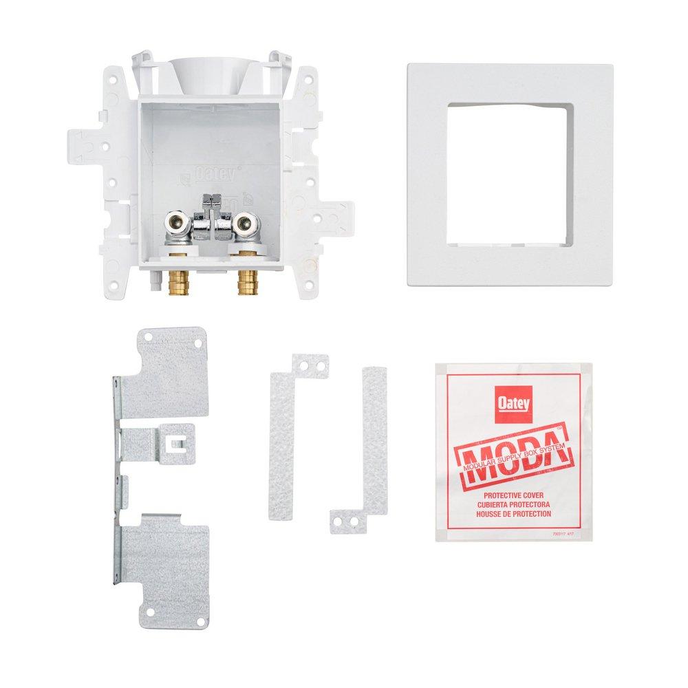 Oatey&reg; White 3-63/100 x 7-49/50 x 8-23/50 in. Lavatory Quarter-Turn Fire Rated Supply Box 