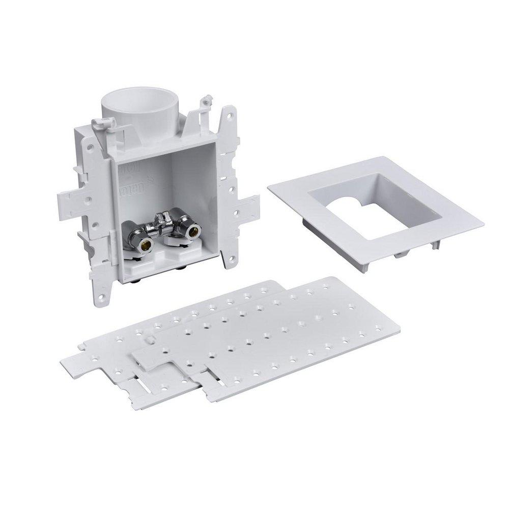 Oatey&reg; White 3-63/100 x 7-49/50 x 8-23/50 in. Lavatory Quarter-Turn Fire Rated Supply Box 