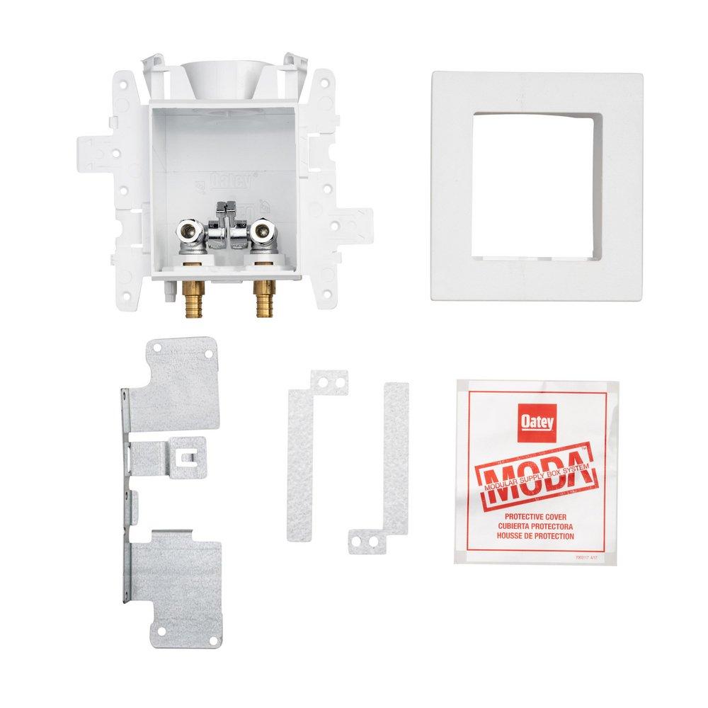Oatey&reg; White 3-63/100 x 7-49/50 x 8-23/50 in. Lavatory Quarter-Turn Fire Rated Supply Box 