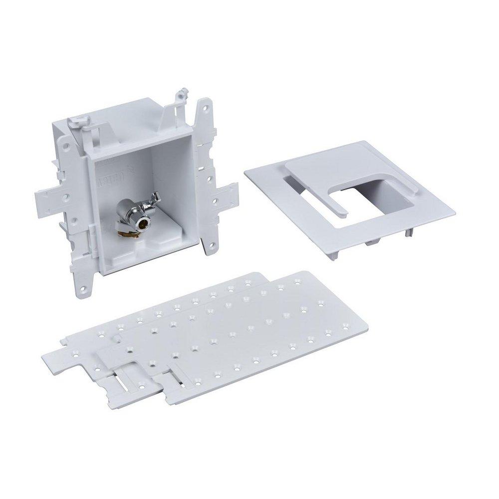 Oatey&reg; White 3-63/100 x 7-49/50 x 8-23/50 in. Dishwasher or Toilet Quarter-Turn Fire Rated Supply Box 
