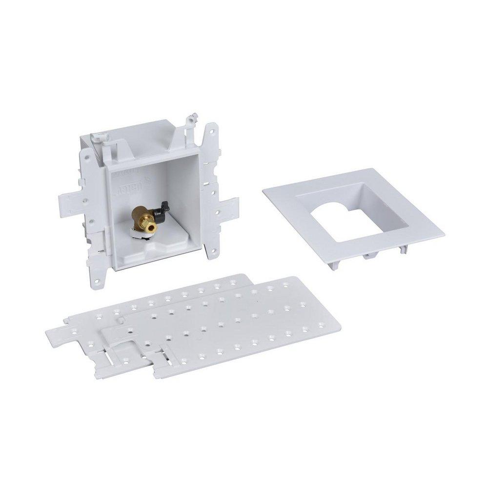 Oatey&reg; White 3-63/100 x 7-49/50 x 8-23/50 in. Ice Maker Quarter-Turn Fire Rated Supply Box 