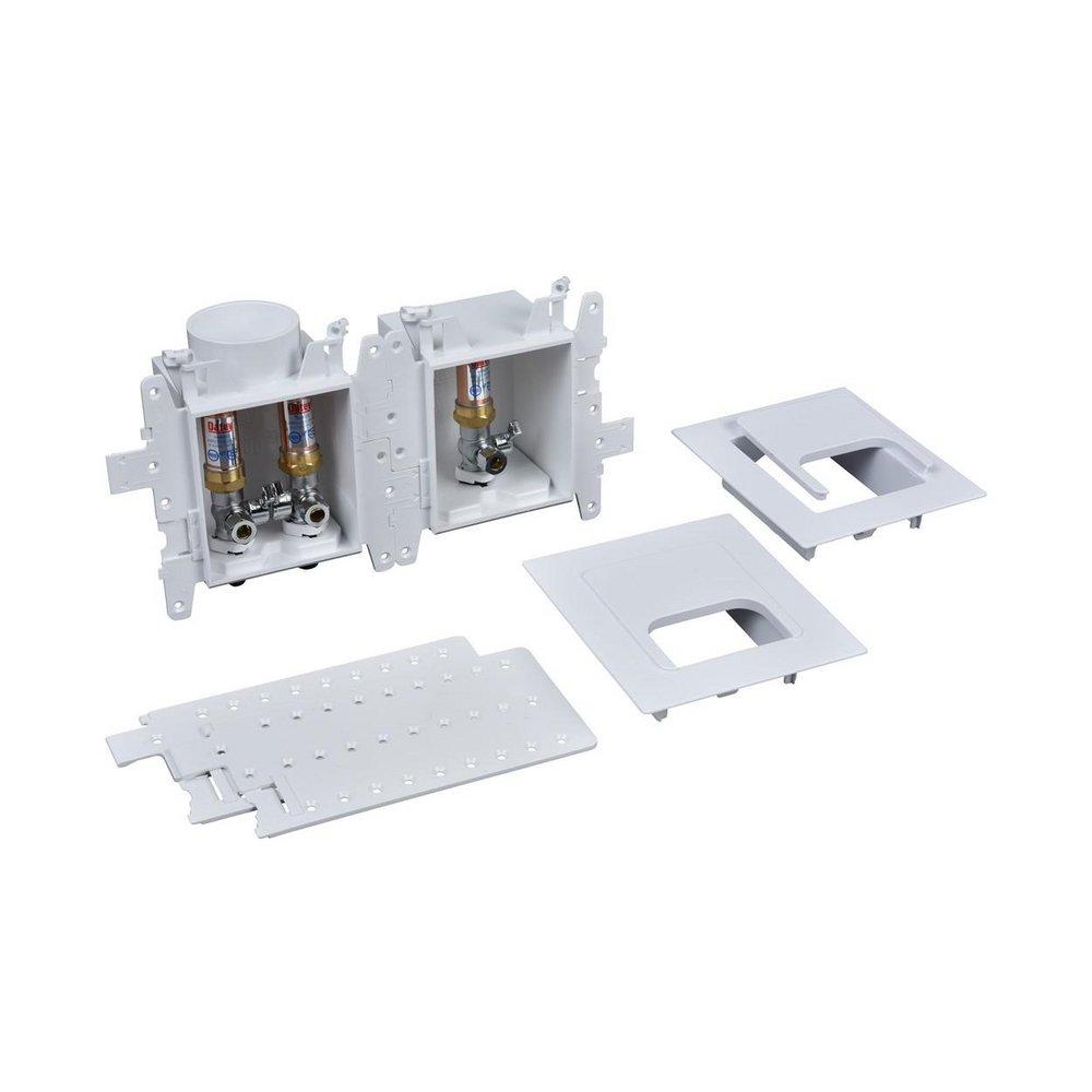 Oatey&reg; White 3-63/100 x 13-24/25 x 8-23/50 in. Kitchen Quarter-Turn Fire Rated Supply Box 