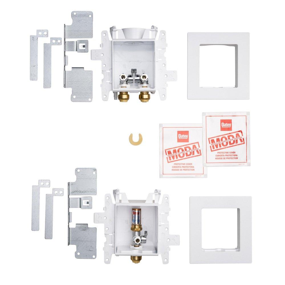 Oatey&reg; White 3-63/100 x 13-24/25 x 8-23/50 in. Kitchen Quarter-Turn Fire Rated Supply Box 