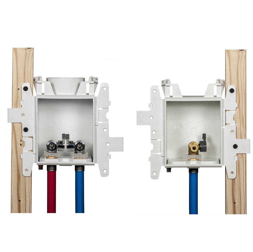 Oatey&reg; White 3-63/100 x 13-24/25 x 8-23/50 in. Kitchen Quarter-Turn Fire Rated Supply Box 