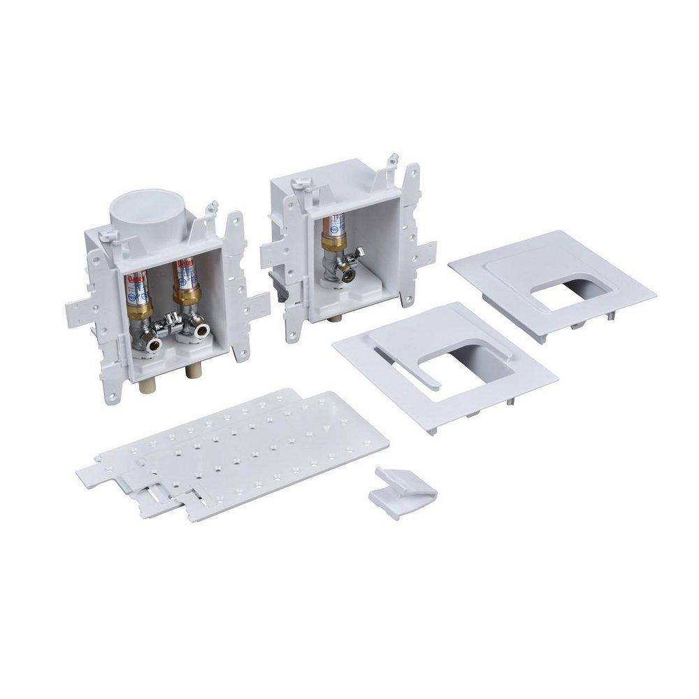 Oatey&reg; White 3-63/100 x 13-24/25 x 8-23/50 in. Kitchen Quarter-Turn Fire Rated Supply Box 