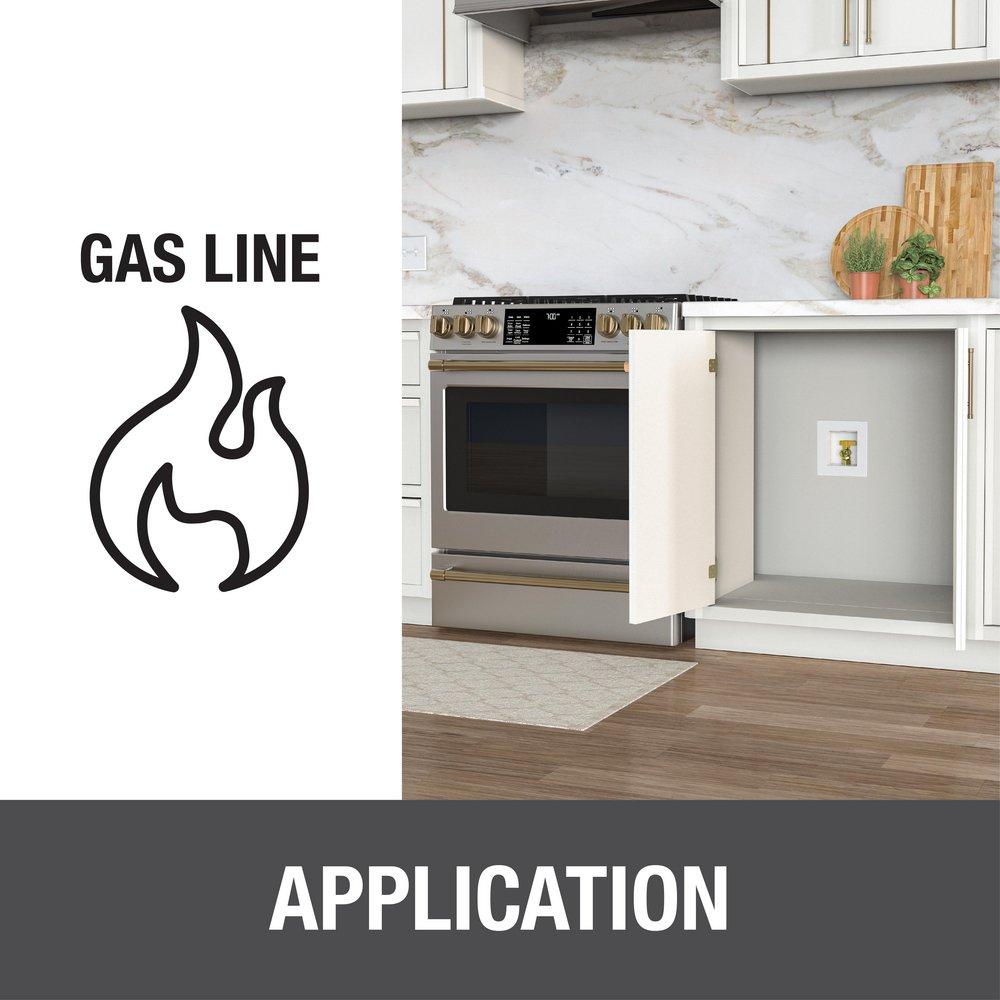 Oatey&reg; White 3-63/100 x 7-49/50 x 8-23/50 in. Gas Quarter-Turn Fire Rated Supply Box 