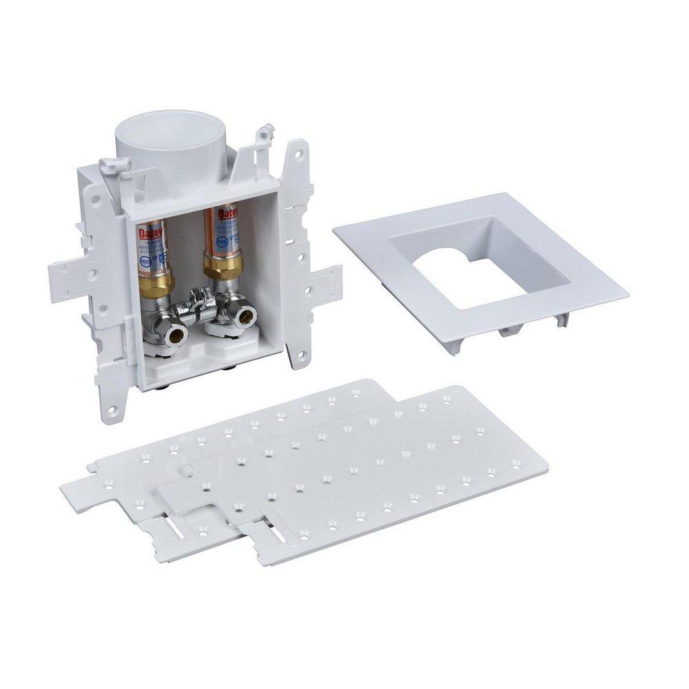 Oatey&reg; White 3-63/100 x 7-49/50 x 8-23/50 in. Lavatory Quarter-Turn Fire Rated Supply Box 