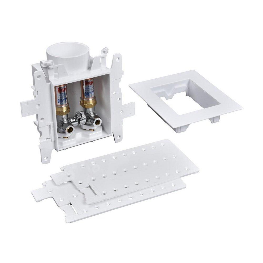 Oatey&reg; White 3-63/100 x 7-49/50 x 8-23/50 in. Lavatory Quarter-Turn Fire Rated Supply Box 