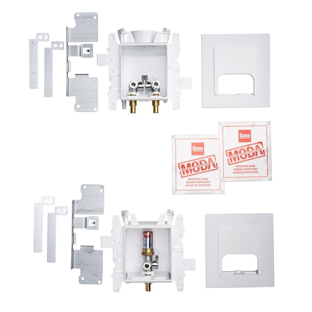 Oatey&reg; White 3-63/100 x 13-24/25 x 8-23/50 in. Kitchen Quarter-Turn Fire Rated Supply Box 