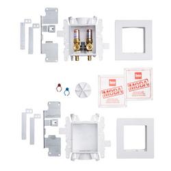 Fire-Rated 2-Valve + Standard Drain F1960 PEX (Brass) Washing Machine Supply Box with Hammer Arrestor