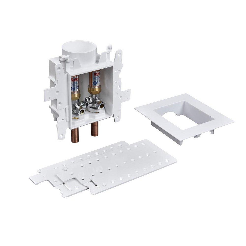 Oatey&reg; White 3-63/100 x 7-49/50 x 8-23/50 in. Lavatory Quarter-Turn Fire Rated Supply Box 