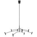 Visual Comfort & Co. Modern Matte Black 19-4/5 x 60-1/10 in. 49.2W 3-Tier 16-Light Integrated LED Contemporary, Mid-century and Modern Chandelier 