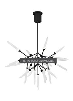 26 x 37-2/5 in. 65.1W 2-Tier 25-Light Integrated LED Modern and Transitional Chandelier in Matte Black