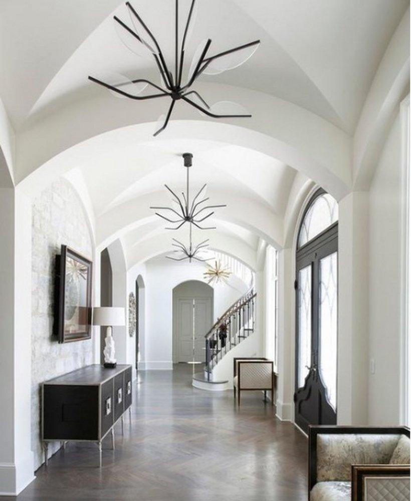 Visual Comfort & Co. Modern Matte Black 50.1W 12-Light Integrated LED Chandelier 