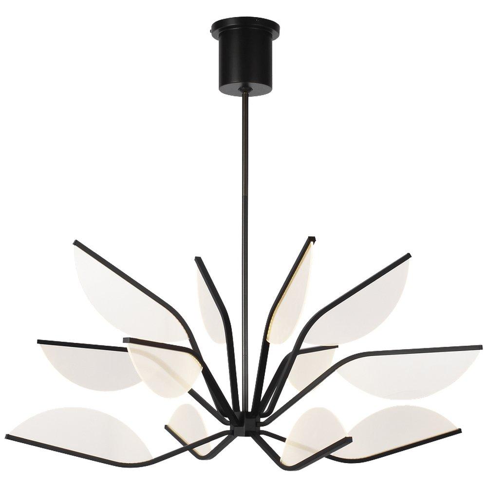 Visual Comfort & Co. Modern Matte Black 50.1W 12-Light Integrated LED Chandelier 