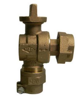 1-1/2 in. CTS x Meter Flanged Brass Angle Ball Valve