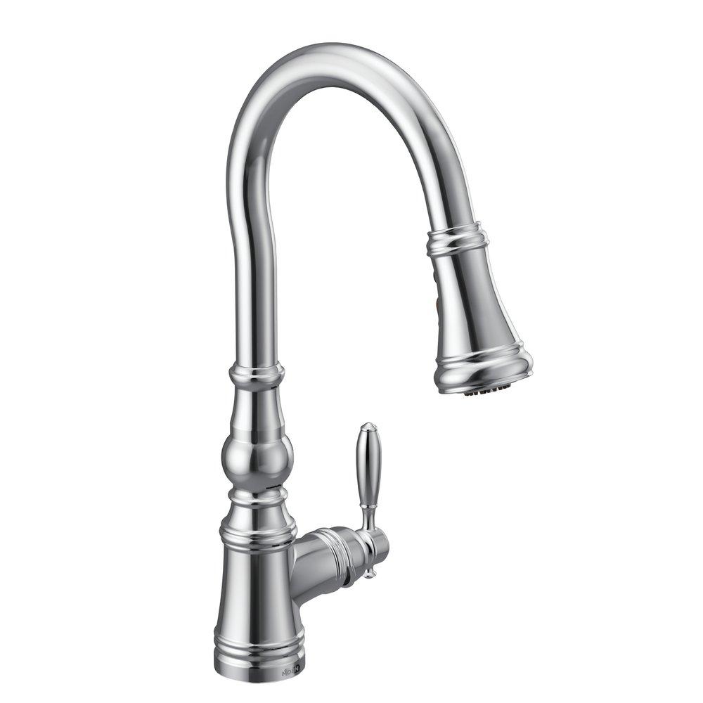 Moen Chrome Single Handle Pull Down Kitchen Faucet 
