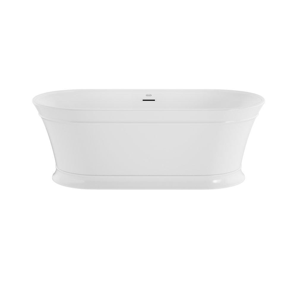 JACUZZI® White 67 x 31-1/2 in. Freestanding Bathtub with Center Drain 