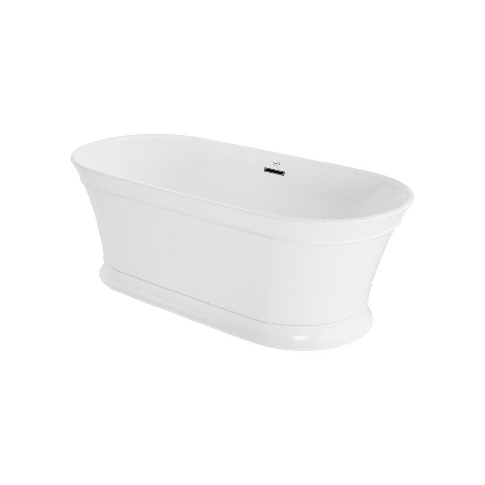 JACUZZI&reg; White/Chrome 67 x 31-1/2 in. Freestanding Bathtub with Center Drain 