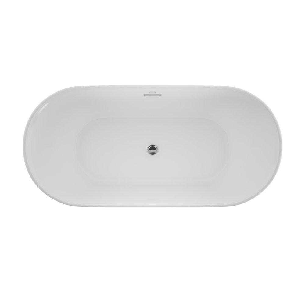 JACUZZI&reg; White/Chrome 67 x 31-1/2 in. Freestanding Bathtub with Center Drain 