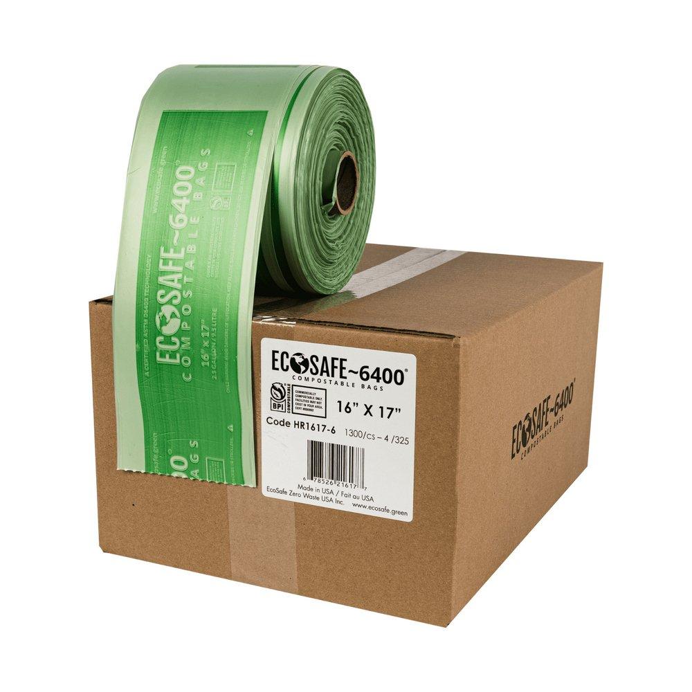 Ecosafe Zero Waste Green 16 x 17 in. x 0.6 mil Bin Liner in Green (Case of 4 Rolls) 