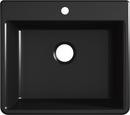 KOHLER Matte Black 25 x 22 in. 1 Hole Composite Single Bowl Dual Mount Kitchen Sink 