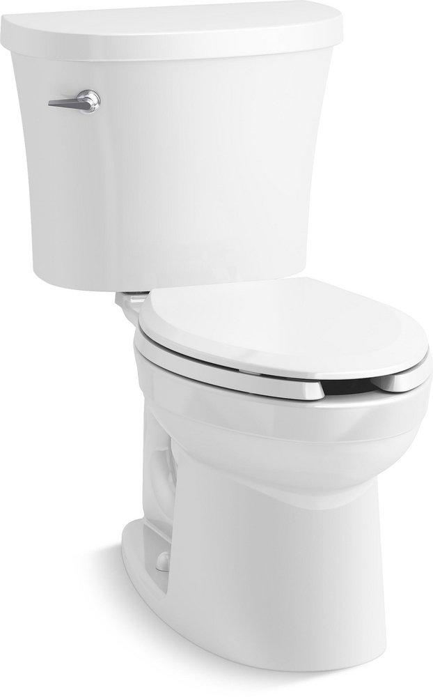KOHLER White 1.28 gpf Elongated Floor Mount Two Piece Toilet 