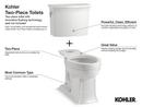KOHLER White 1.28 gpf Round Floor Mount Two Piece Toilet 