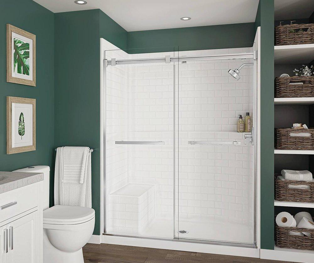Aker by MAAX White 34 x 60 x 80 in. Alcove Shower Unit 